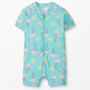 Hanna Andersson Aqua Flamingo Swim Suit